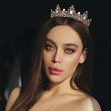 DZRYBNXF Baroque Crystal Crown - Elegant Bridal Tiara