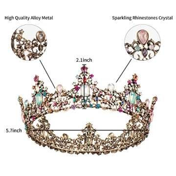 DZRYBNXF Baroque Crystal Crown - Elegant Bridal Tiara