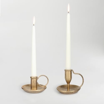 Vintage Iron Taper Candle Holder Set of 2