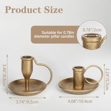 Vintage Iron Taper Candle Holder Set of 2