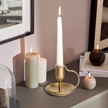 Vintage Iron Taper Candle Holder Set of 2