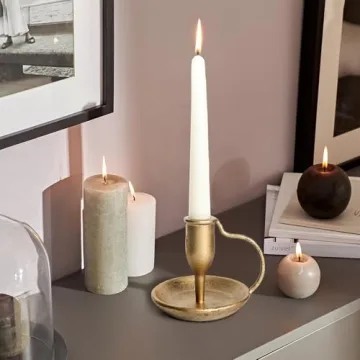 Vintage Iron Taper Candle Holder Set of 2