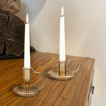 Vintage Iron Taper Candle Holder Set of 2