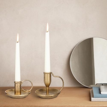 Vintage Iron Taper Candle Holder Set of 2