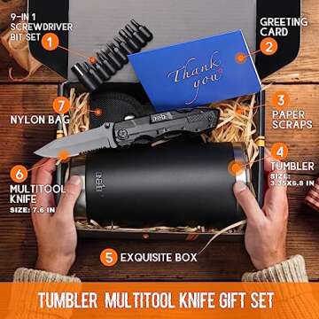 Gifts for Men Dad Brother,Tumbler Multitool Knife Set,Mens Christmas Gift,Cool Gifts for Husband Boy...