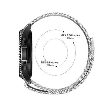 HEBIMEN Nylon Watch Bands Compatible with Galaxy Watch 46mm/Gear S3 Classic/Frontier/Huawei Watch 2Classic/GT/GT 2/Fossil Gen 5 Quick Release Replacement Sports Straps Silver 22mm