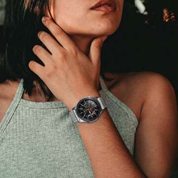 HEBIMEN Nylon Watch Bands Compatible with Galaxy Watch 46mm/Gear S3 Classic/Frontier/Huawei Watch 2Classic/GT/GT 2/Fossil Gen 5 Quick Release Replacement Sports Straps Silver 22mm