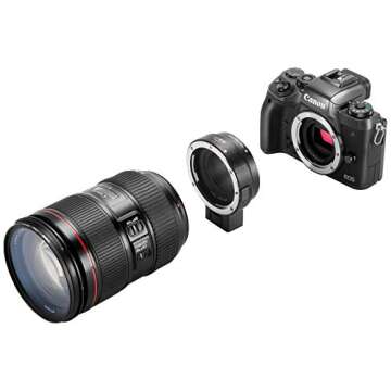 JINTU EF-EOS M Auto-Focus AF Lens Mount Adapter Converter ring for Canon EF/EF-S Lens to Canon EOS-M (EF-M Mount) Mirrorless Camera EOS M M1 M2 M3 M5 M6 M50 M100 M200