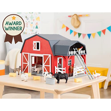 Terra By Battat 20 Pcs Wooden Animal Barn Toy Set