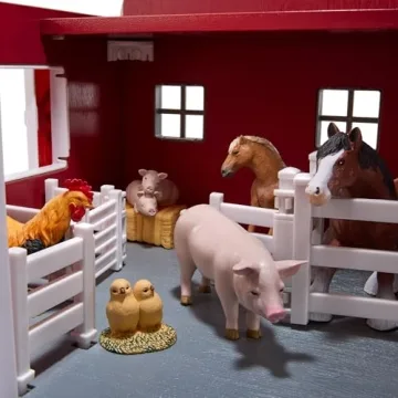 Terra By Battat 20 Pcs Wooden Animal Barn Toy Set