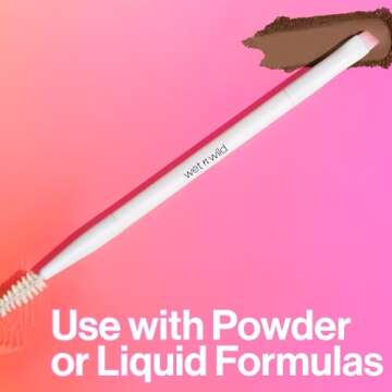wet n wild Eyebrow and Liner Brush, Dual-Ended Angled Bristles with Ergonomic Handle for Comfortable Precision Control