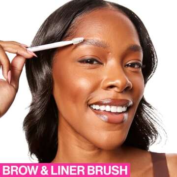 wet n wild Eyebrow and Liner Brush, Dual-Ended Angled Bristles with Ergonomic Handle for Comfortable Precision Control