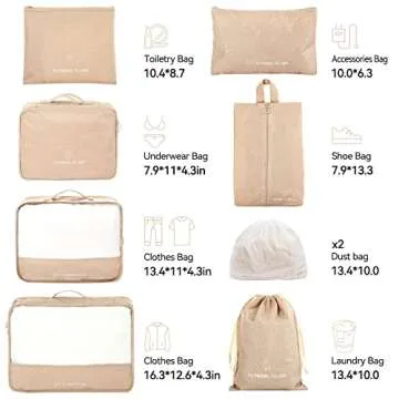 Ultralight Packing Bags for Suitcases, XL Packing Cubes for Carry On, Travel Bags as Essentials & Accessories, Machine Washable Luggage Organizer Bags Set, URCYLA Travel Cubes for Packing Women & Men