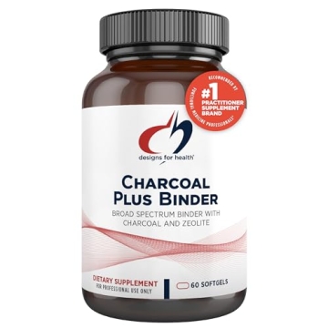 Designs for Health Charcoal Plus Binder - Detox Toxin Binder with Activated Charcoal & Organic Chlor...