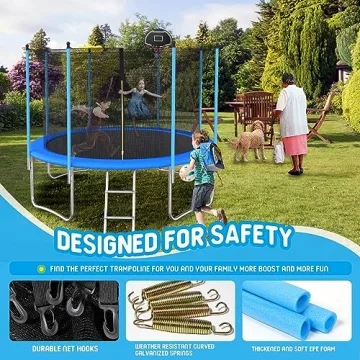 10FT Trampoline with Safety Net and Basketball Hoop