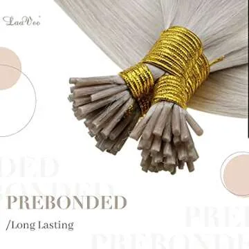 LAAVOO I Tips Human Hair Blonde Pre Bonded I Tip Extensions Platinum Blonde I Tip Hair Extensions Remy Human Hair Straight Stick Tip Extensions Human Hair Blonde 50g 1g/s 18”