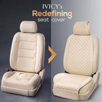 IVICY Suede Car Seat Cover - Non-Slip, Universal Fit, Beige