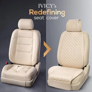 IVICY Suede Car Seat Cover - Non-Slip, Universal Fit, Beige