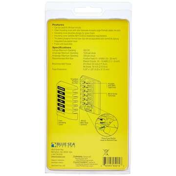 Blue Sea Systems 5015 Fuse Block AGC 6-CIR W/Ground , 3.5'' x 5.0''