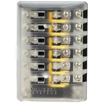 Blue Sea Systems 5015 Fuse Block AGC 6-CIR W/Ground , 3.5'' x 5.0''