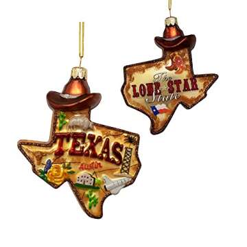 Kurt S. Adler 4.875-Inch Glass Texas Ornament - Celebrate Texas with Elegance