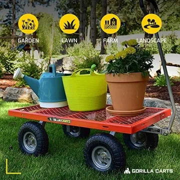 Gorilla Carts Heavy Duty Utility Cart for Garden Use
