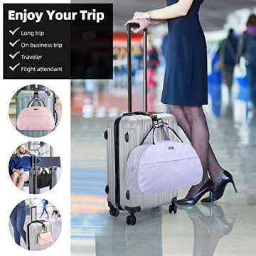 Exshoiu Luggage Hook Strap, J Hook for Luggage Strap Flight Attendant with Hands Free, Adjustable Travel Luggage Straps for Add a Bag Hook