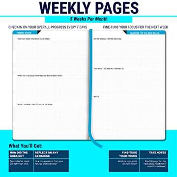 Impact Planner by Impact Theory - Daily Planner, Weekly Planner, & Monthly Planner - 7”x10” Hardcover 2020 Planner, 2 Months - Motivational Quotes, Mindset & Beliefs, Gratitude Journal