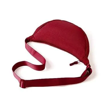 Nylon Crescent Crossbody Bag for Women Men Fanny Pack Crossbody Bag Dumpling Lightweight Travel Sling Bag-wine red