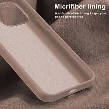 bemal for iPhone 14 Pro Case with Screen Protector - Slim Fit Liquid Silicone - Soft Microfiber Lining - Designed for Women and Girls - Shockproof Protective Phone Cover-Light Brown