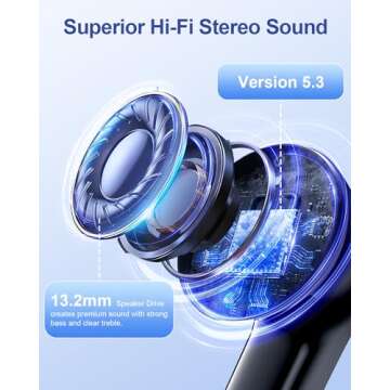 HUIFU Ear Buds Wireless Earbuds - Bluetooth Headphones 40H Playtime LED Display Deep Bass Stereo in-...