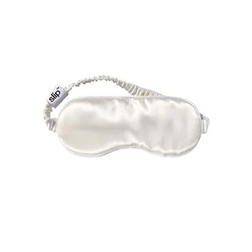 Slip Pure Silk Sleep Mask, White - Pure Mulberry 22 Momme Silk Eye Mask, Soft & Comfortable Sleeping Mask - Made with 'Anti-Aging Anti-Sleep Crease Anti-Bed Head' Slipsilk