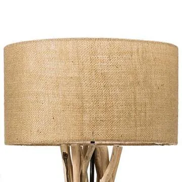 Modern Home Driftwood Nautical Wooden Table Lamp w/Block Base (Natural)