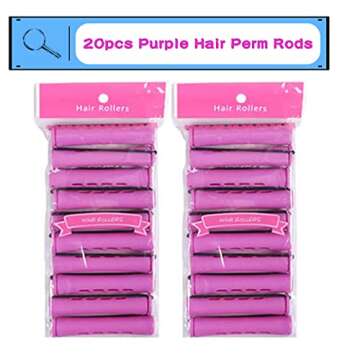 20pcs Women's Perm Rods Set for Natural Hair: 2 Sizes Cold Wave Hair Rollers for Curling and Styling...