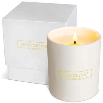 Jasmine & Sandalwood Candle | Jasmine Candle | 8 oz 45 Hour Burn, Soy Candles Scented Candles, All Natural Soy Candle Scented Candle Aromatherapy Candle in White Jar Gift Box