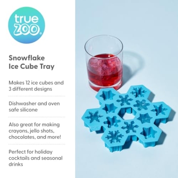 TrueZoo Snowflake Ice Cube Tray for Festive Beverages