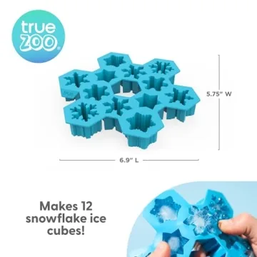 TrueZoo Snowflake Ice Cube Tray for Festive Beverages