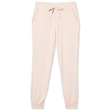 Mae Women's Supersoft French Terry Lounge Jogger, Rose Pink, Small