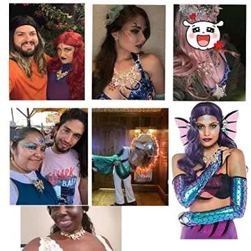 Halawly Shell Necklace Choker Mermaid Tail Necklace - Fashion Sea Shell Starfish Faux Pearl Collar Bib Statement Chunky Necklace Pendant (Necklace)