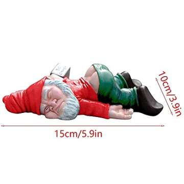 IcyAits Funny Drunk Dwarf Garden Gnome Statues Decoration, Creative Statue Resin Sculpture Novelty G...