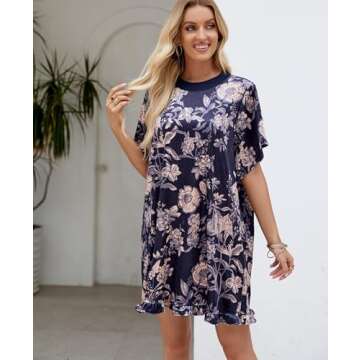 Aimiray Vintage Velvet Floral Printed Mini Dress