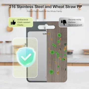 Double-Sided Cutting Board for Easy Cleaning and Use