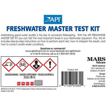 API FRESHWATER MASTER TEST KIT 800-Test Freshwater Aquarium Water Master Test Kit, White, Single, Multi-colored