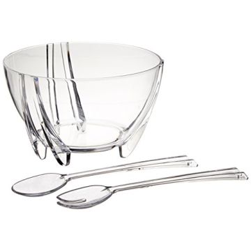 Prodyne 6 Quart Clear Acrylic Salad Bowl & Servers