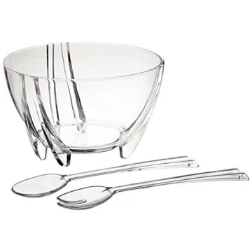 Prodyne 6 Quart Clear Acrylic Salad Bowl & Servers