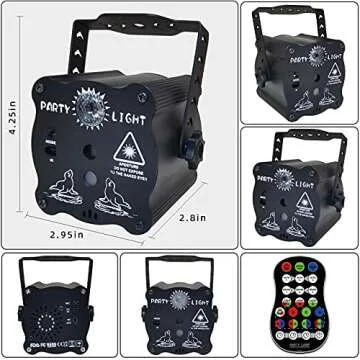 Party Lights, Mini Disco Ball DJ Light with Remote Control Stage, Portable Sound Activated Led Strobe Lamp for Indoor/Outdoor Parties Rave Xmas Halloween Club Decorations Show Home Bar