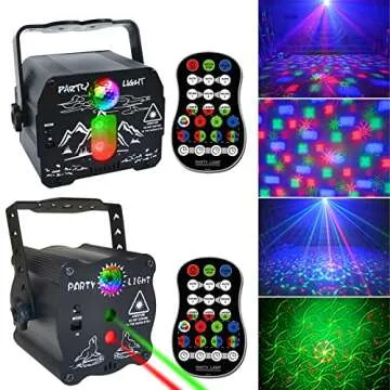 Party Lights, Mini Disco Ball DJ Light with Remote Control Stage, Portable Sound Activated Led Strobe Lamp for Indoor/Outdoor Parties Rave Xmas Halloween Club Decorations Show Home Bar
