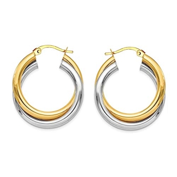 LeCalla Two-Tone Hoops Sterling Silver Earrings for Women