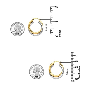LeCalla Two-Tone Hoops Sterling Silver Earrings for Women