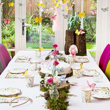 Talking Tables Fairy Party Supplies | Fairy Bunting Banner | Great For Girls Party, Tea Party, Birthday Party And Party Décor | Pink, Paper, 3M